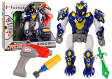 Kruvitav robot Lean Toys Screwing Robot Weapon Drill Screwdriver Light Sound, tumesinine
