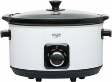Aeglane pliit Adler AD 6413w, 5,8 L, valge, 290 W, 3 programmi