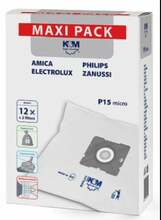 Tolmuimeja kotid K&M PHILIPS CONCEPT SENCOR ZANUSSI KM-P15-MX, 12 tk