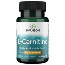 Swanson L-karnitiin 500 mg, 30 tabletti