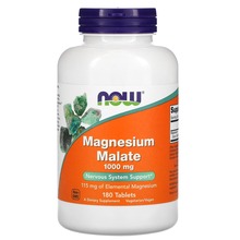 Now Foods magneesium malaat 1000 mg, 180 tabletti