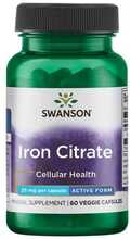 Swanson raudtsitraat 25 mg, 60 kapslit