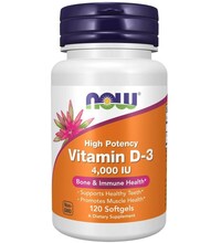 Now Foods D3-vitamiin 4000 IU, 120 kapslit