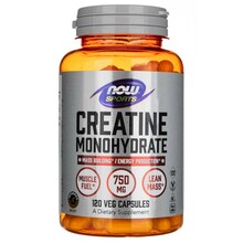 Now Foods kreatiinmonohüdraat 750 mg, 120 kapslit