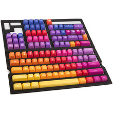 Klaviatuuri klahvikatted Ducky Afterglow ABS Double-Shot Keycap Set, US paigutus, 108 tk, sinine/punane/kollane