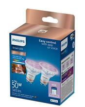 Nutikad pirnid Philips Wiz GU10 4.7W RGB, 2 tk, valge