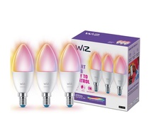 LED pirn Wiz C37 E14, 4,9W, 2200-6500K, RGB, 3 tk
