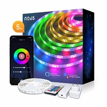 LED ribakomplekt Nous F1, RGB, 5m, 24W, Wi-Fi kontrolleri ja toiteallikaga