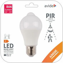 LED pirn Avide A60 E27 8,8W 4000K liikumisanduriga