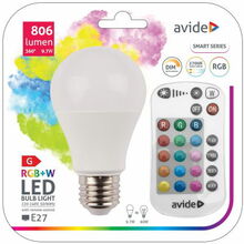 LED pirn Avide E27 A60 9,7W RGB, 2700K, 806 lm, dimmerdatav, puldiga