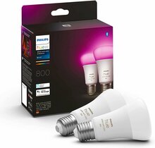 Nutikas pirn Philips Hue A60 E27 6,5 W, 2 tk, mitmevärviline