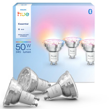Nutikad pirnid Philips Hue Essential GU10, 4,7 W, 3 tk, valge ja värviline