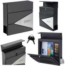 Postkast Lean, 37 x 37 x 10.5 cm, antratsiit