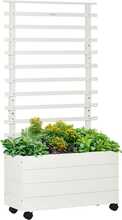 Lillekast trelliga Outsunny, 76 x 30 x 155 cm, valge
