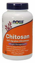 Now Foods kitosaan 500 mg pluss kroom, 240 kapslit