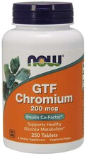 Now Foods GTF kroom 200 mcg, 250 tabletti
