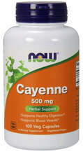 Now Foods Cayenne 500 mg, 100 kapslit