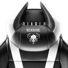 Peatoepadi Diablo Chairs Diablo X-Horn, must/valge