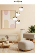 Lühter Opviq Chandelier Kure, E27, kuldne/valge, metallkorpus