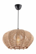 Lühter Opviq Jute Ellipse, E27, džuudist, kreemjas