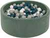 Pallimeri KiddyMoon Velvet Ball Pool 90 x 30 cm, 200 palli, roheline