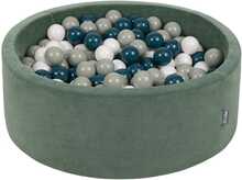 Pallimeri KiddyMoon Velvet Ball Pool 90 x 30 cm, 200 palli, roheline