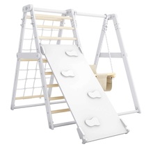 Multifunktsionaalne puidust spordikompleks Sanro R-Wood, 108,5 x 109 x 96cm, valge