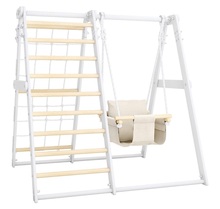 Multifunktsionaalne puidust spordikompleks Sanro R-Wood, 108,5 x 109 x 96 cm, valge