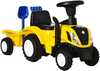 Laste traktor Homcom järelkäruga, kollane, 91x29x44 cm