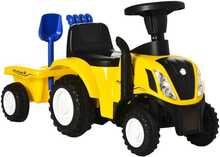 Laste traktor Homcom järelkäruga, kollane, 91x29x44 cm
