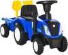 Laste lükatav auto traktor Homcom New Holland haagisega, sinine