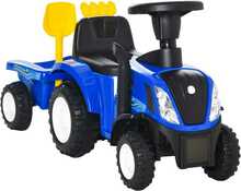 Laste lükatav auto traktor Homcom New Holland haagisega, sinine