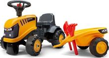 Lükatav traktor Falk JCB, oranž, haagisega