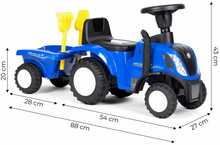 Lükatav auto To-Ma 658T traktor haagisega NEW HOLLAND, sinine