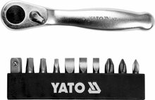 Otsikute komplekt koos narrega Yato YT-14390, 11 tk