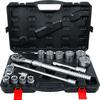 Padrunvõtmete komplekt väljatõmmatava põrkmehhanismiga Kraftmann 71024 20 mm (3/4) 19 - 50 mm 16 tk