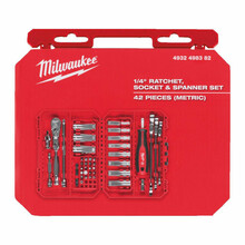 Padrunvõtmete komplekt Milwaukee 4932498382, 1/4, 42 tk
