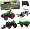 Raadioteel juhitav traktor Lean Toys, 1:24, punane/roheline