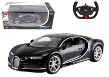 Puldiga juhitav auto Rastar Bugatti Chiron, must, 1:14