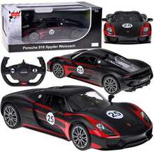 Raadioteel juhitav auto Rastar Porsche 918 Spyder, RC0711, 1:14, must/punane