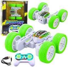 Raadioteel juhitav akrobaatauto Lean Toys, roheline, 1:32