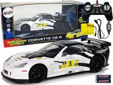 Raadioteel juhitav sportauto Lean Toys Corvette C6.R, 9726, 1:18, valge