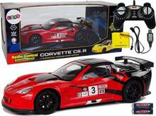 Raadio teel juhitav sportauto Lean Toys Corvette C6.R, 1:18, punane