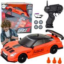 Kaugjuhitav sportauto Lean Toys, 1:24, oranž, vahetatavad rattad