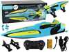 Raadioteel juhitav paat Lean Toys Boat 2.4G, kollane-türkiissinine, 34 cm