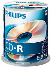 Philips CD-R, 700MB, 52x, 100 tk