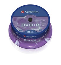 Verbatim DVD+R 43500, 4.7GB, 16x, 25 tk