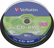 Verbatim CD-RW 700MB 8-12x, 10 tk