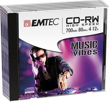 Emtec CD-RW Music Vibes, 700MB, 4-12x, 5 tk
