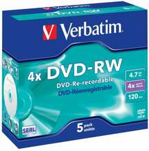 Verbatim DVD-RW 43285, 4.7GB, 5 tk